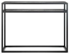 Черна конзолна маса с дъбова дървена плоскост 30x120 cm Daniël – Spinder Design