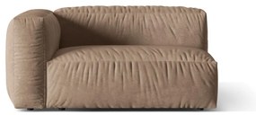 Светлокафяв кадифен модул за диван (ляв ъгъл) Martina – Micadoni