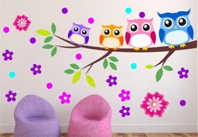 Красиви стикери за детска стая Мъдри сови 150 x 300 cm