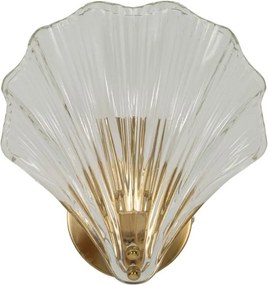 Стъклена стенна лампа в златист цвят Da Muro Shell – Mauro Ferretti