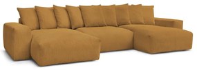 Ъглов диван от рипсено кадифе в цвят горчица Voltaire – Bobochic Paris
