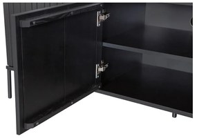 Черна маса за телевизор от масивен бор 150x56x44 cm Gravure – WOOOD