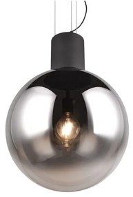 Черно LED висящо осветително тяло със стъклен абажур ø 50 cm Cipallone – CINQUE