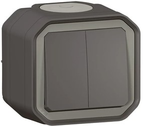 Legrand Сериен ключ/бутон моноблок за открит монтаж цвят Антрацит IP55 Plexo New  - 069775L