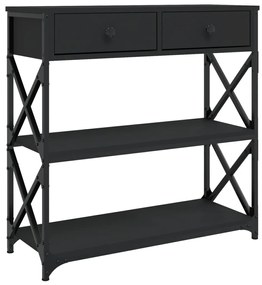 834195 vidaXL Конзолна маса, черна, 75x28x75 см, инженерно дърво