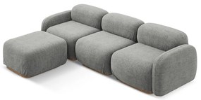 Сив модулен ъглов диван от букле Ailani – Makamii