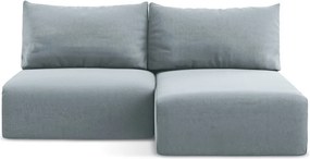 Син кадифен сгъваем/с място за съхранение ъглов диван (десен ъгъл) Kalena – Makamii