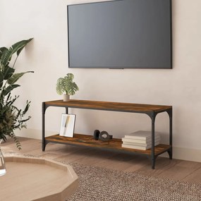 819349 vidaXL ТB шкаф, опушен дъб, 100x33x41 см, инженерно дърво и стомана