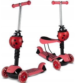 Детски триколесен скутер за балансиране с LED колела - божа кравичка