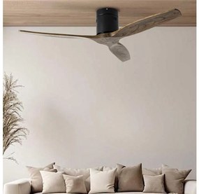 ZEVENTI - Таванен вентилатор SPELLO Wi-Fi Tuya черно/дъб + дистанционно управление