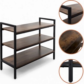 Шкаф за обувки с 3 рафта, Лесно сглобяване, Модерен лофт дизайн, издръжлива конструкция Ruhhy 27038