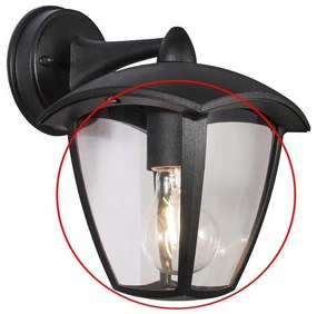 Резервно стъкло за стенен аплик и лампа LUNA E27 — кристално прозрачно