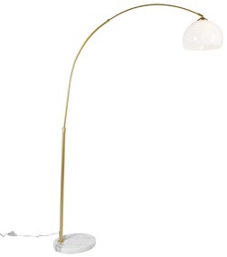 Интелигентна дъгова лампа месинг с бял абажур, включително Wifi A60 - Arc Basic