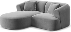 Светлосив кадифен ъглов диван (ляв ъгъл) Campi – Cosmopolitan Design