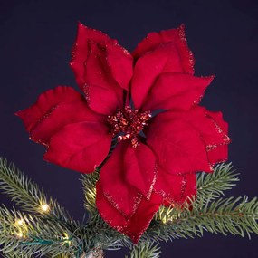 POINSETTIA КОЛЕДНО ЦВЕТЕ С КЛИПС 24/24/6 СМ