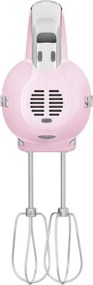 Ръчен миксер SMEG 50's Style HMF01PKEU, 250W, 9 скорости, Турбо, Скрит LED дисплей, Таймер, Аксесоари, Розов