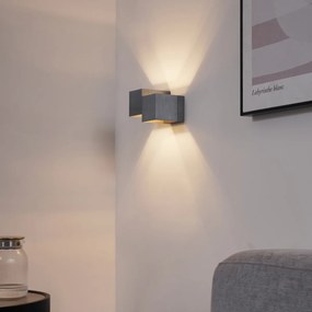 Модерна стенна лампа тъмно сива 2-светлинна - Transfer Double