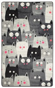 Сив детски нехлъзгащ се килим , 100 x 160 cm Cats - Conceptum Hypnose