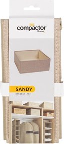 Бежова текстилна кутия за съхранение 28x12x12 cm Sandy – Compactor