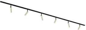 Модерна релсова система за осветление с 6 бежови и черни прожектори 1-фазов - Slimline Uzzy