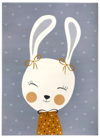 Сив детски килим 150x80 cm Bunny Polly - Hanse Home