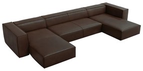 Тъмнокафяв кожен ъглов диван (U-образен) Madame - Windsor &amp; Co Sofas