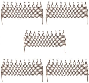 Разтегателна ограда от върба, 5 части, 170 x 55 см