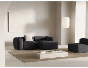 Тъмносив ъглов диван от рипсено кадифе (десен ъгъл) Bergano – Cosmopolitan Design