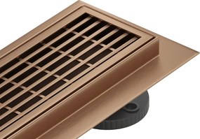 Mexen Flat 360° M33 въртящ се линеен сифон 80 см, четкана мед - 1C33080-40