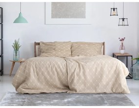 Бежово памучно спално бельо за единично легло 140x200 cm Exclusive - B.E.S.