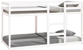 3206508 vidaXL Двуетажно легло без матрак, бял, 90x190 см, борово дърво масив