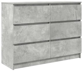 3328501 vidaXL Бюфет, бетонно сив, 100x35x76 см, инженерно дърво