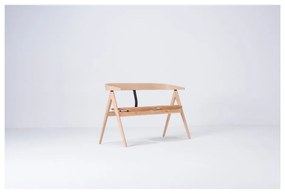 Пейка от дъбово дърво с кожена седалка Ava - Gazzda