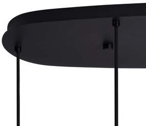 Модерен висящ полилей черен с димно стъкло 6-светлинен - Duplantis