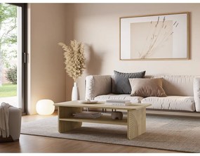 Масичка за кафе с дъбов плот в естествен цвят 60x110 cm Daira – Marckeric