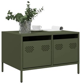 851242 vidaXL ТВ шкаф маслиненозелен 68x50x43,5 см студеновалцувана стомана
