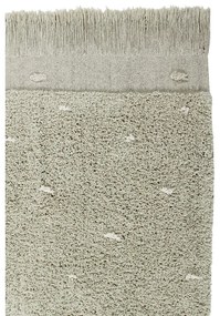 Светлозелен ръчно изработен памучен килим подходящ за пране 140x200 cm Woods Symphony Olive – Lorena Canals