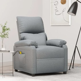 322456 vidaXL Масажен стол, светлосив, текстил