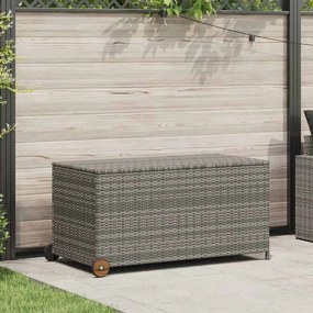 310090 vidaXL Градинска кутия за съхранение светлосива 120x65x61 см полиратан