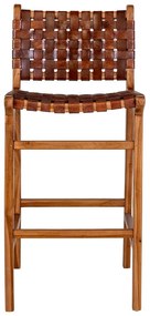 Кафяв бар стол от тиково дърво 101 cm Perugia - House Nordic