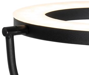 Модерна подова лампа черна с лампа за четене с LED и димер - Divo