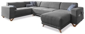 Сив разтегателен/с място за съхранение ъглов диван (ляв ъгъл/U форма) Classy Sophie – Miuform