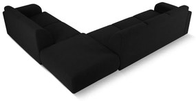 Черен ъглов диван от плат букле (десен ъгъл) Molino - Micadoni Home