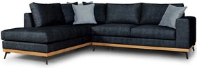 Ъглов диван Rotondo-Синьо тъмно-Ляво