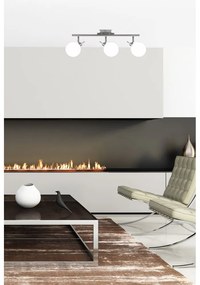 Лампа за таван в сребристо със стъклен абажур 12x62 cm Ghost - Candellux Lighting