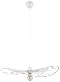 Бяло висящо осветително тяло ø 60 cm Chapeau - Reality