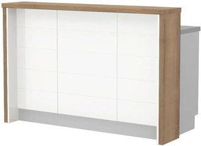 Островна кухненска пейка Hudson-Length: 150 cm.-White-Pacific Walnut