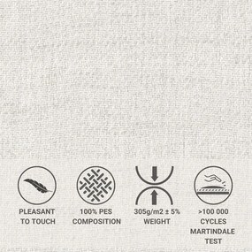 Кремаво тапицирано двойно легло с място за съхранение с включена подматрачна рамка 160x200 cm Baleine – Maison de Rêve