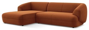 Оранжев кадифен ъглов диван (ляв ъгъл) Moana – Makamii