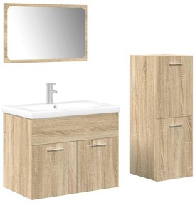 3325027 vidaXL Комплект шкафове за баня от 4 части дъб сонома инженерно дърво